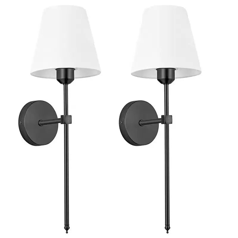 American Industrial Style Wall Lamp Fabric Lampshade Bedroom Bedside Sconces Retro Bathroom Night Light Fixture Home Decoration