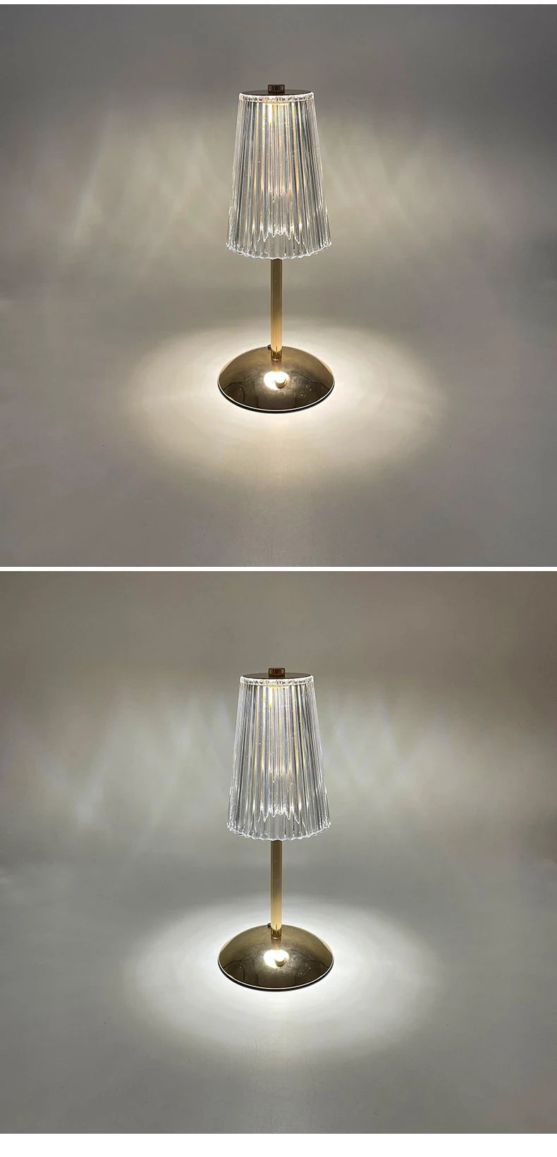 Nordic Crystal Rechargeable Table Lamp LED Bar Lamp Touch Dimmable Golden Desk Lamp Living Room Bedroom Hotel Lamp Bedside Lamp