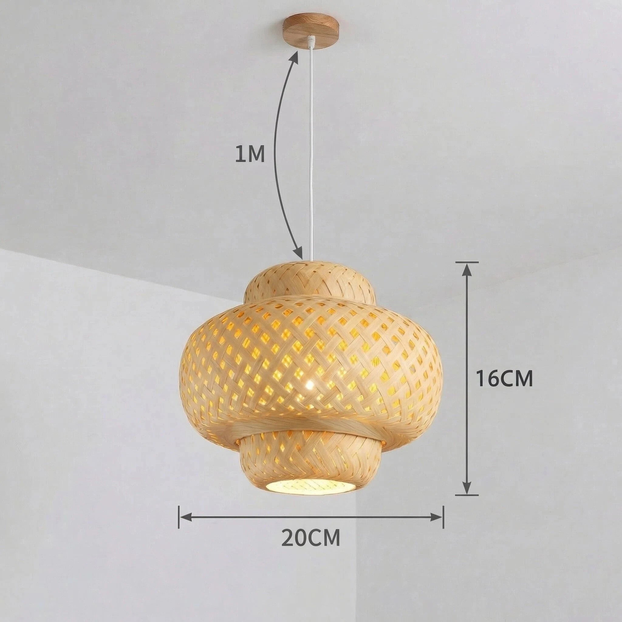 30cm Modern Bamboo Pendant Light Hand Woven Bamboo Art Chandelier Dining Room Lantern Chandelier Bedroom Dining Room Lamp
