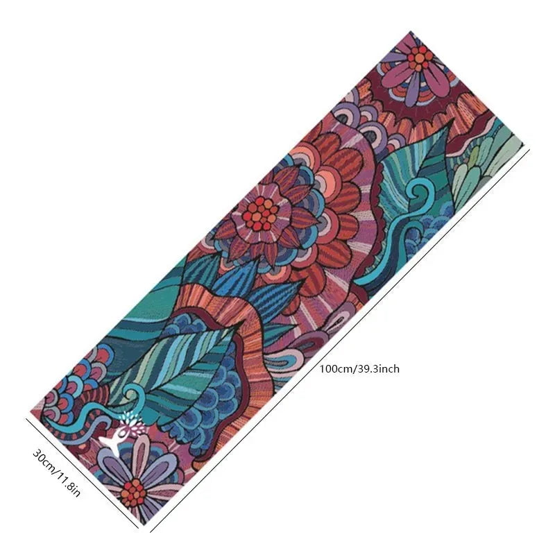 30*100cm Printed Yoga Towel Portable Double Layer Non-Slip Mat Protection Yoga Exercise Pad Quick Drying Pilates Towel Blanket