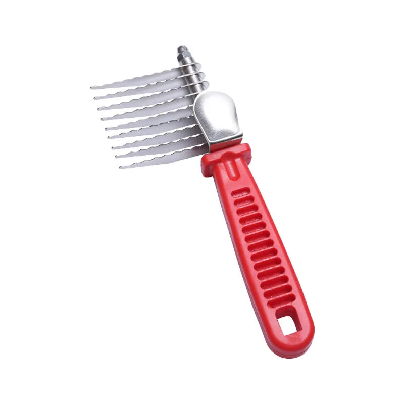 Dog Comb Pet Grooming Tools Dog Rake Comb Trimmer Stainless Steel Cat Dog Comb for Dematting Removing Dead Matted & Knotted Hair