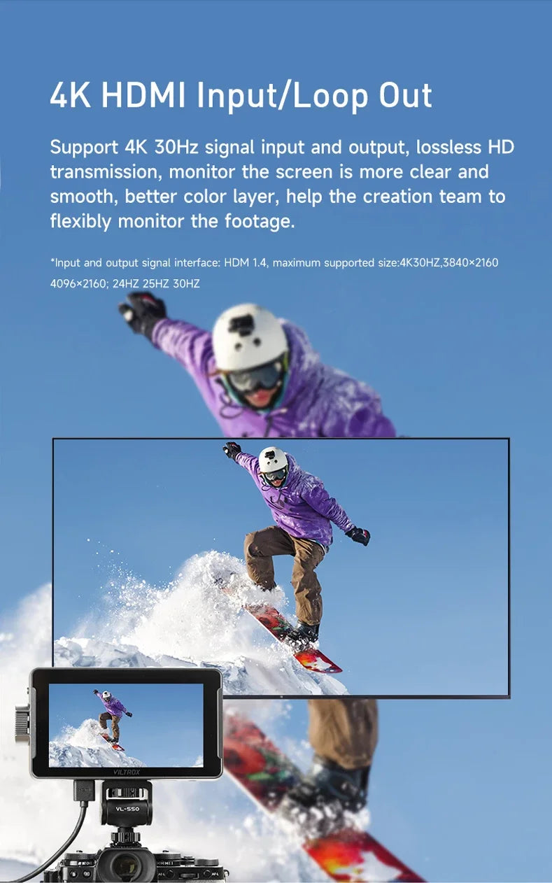 VILTROX DC 550 5.5 Inch 1920x1080 4K  Touch Screen HDMI Profissional Camera Studio Monitor 3D LUT Director Monitor