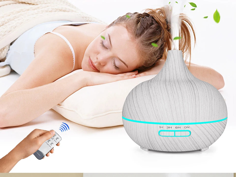 Aroma Diffuser Essential Oil Diffusor Air Humidifier Ultrasonic Remote Control 7 Color LED Lamp Mist Maker For Home 300ml 500ml