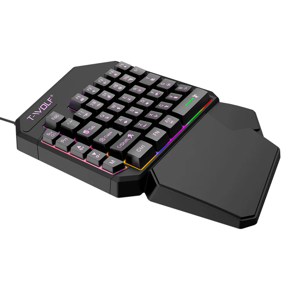 Mechanical Gaming Keyboard Kit 5 In 1 Set One Hand Keyboard 5D Mechanical Gamer Mouse Converter Mobile Game Pro Converter