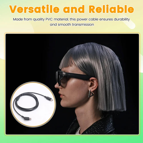 120CM Data Cable Coaxial Cable Smart AR Glasses Accessories For Xreal Rokid Viture Rayneo Air AR Glasses Accessories