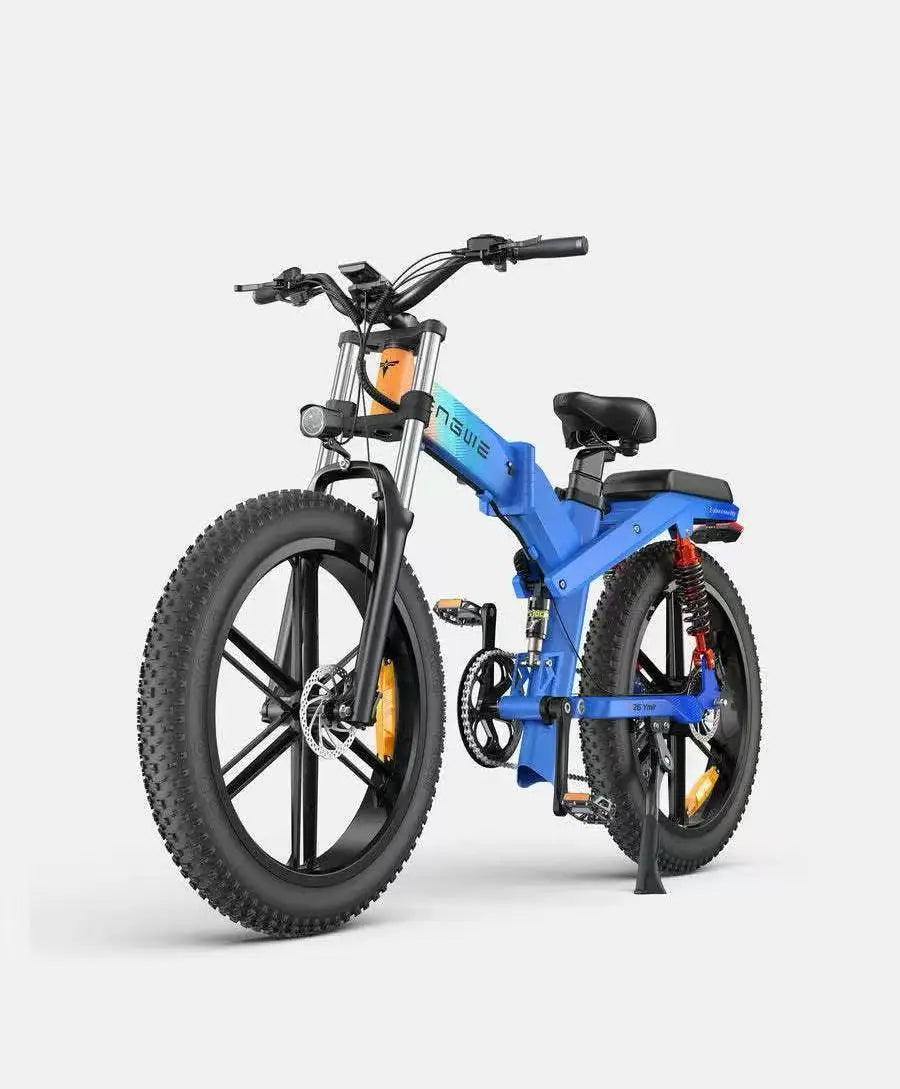Electric Bicycle 26Inch 1000W 48V 29.2AH Folding Lithium Battery Bike Full Shock Absorber 26X4.0 Snow Tire E-bike