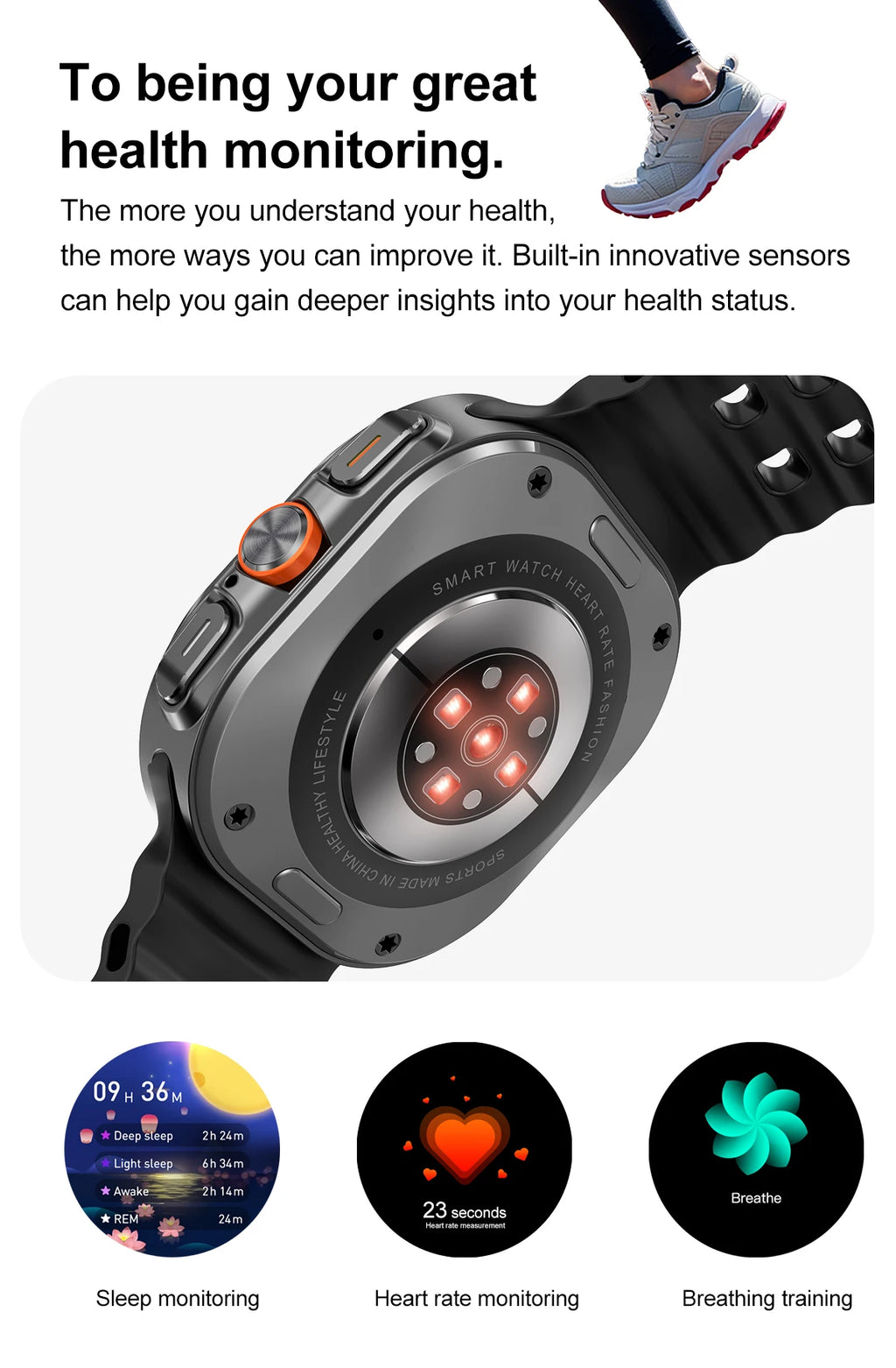 Smart Watch 7Ultra for Men ChatGPT Compass NFC 360*360 AMOLED Screen Heart Rate Monitor Bluetooth Call IP68 Waterproof Smartwat