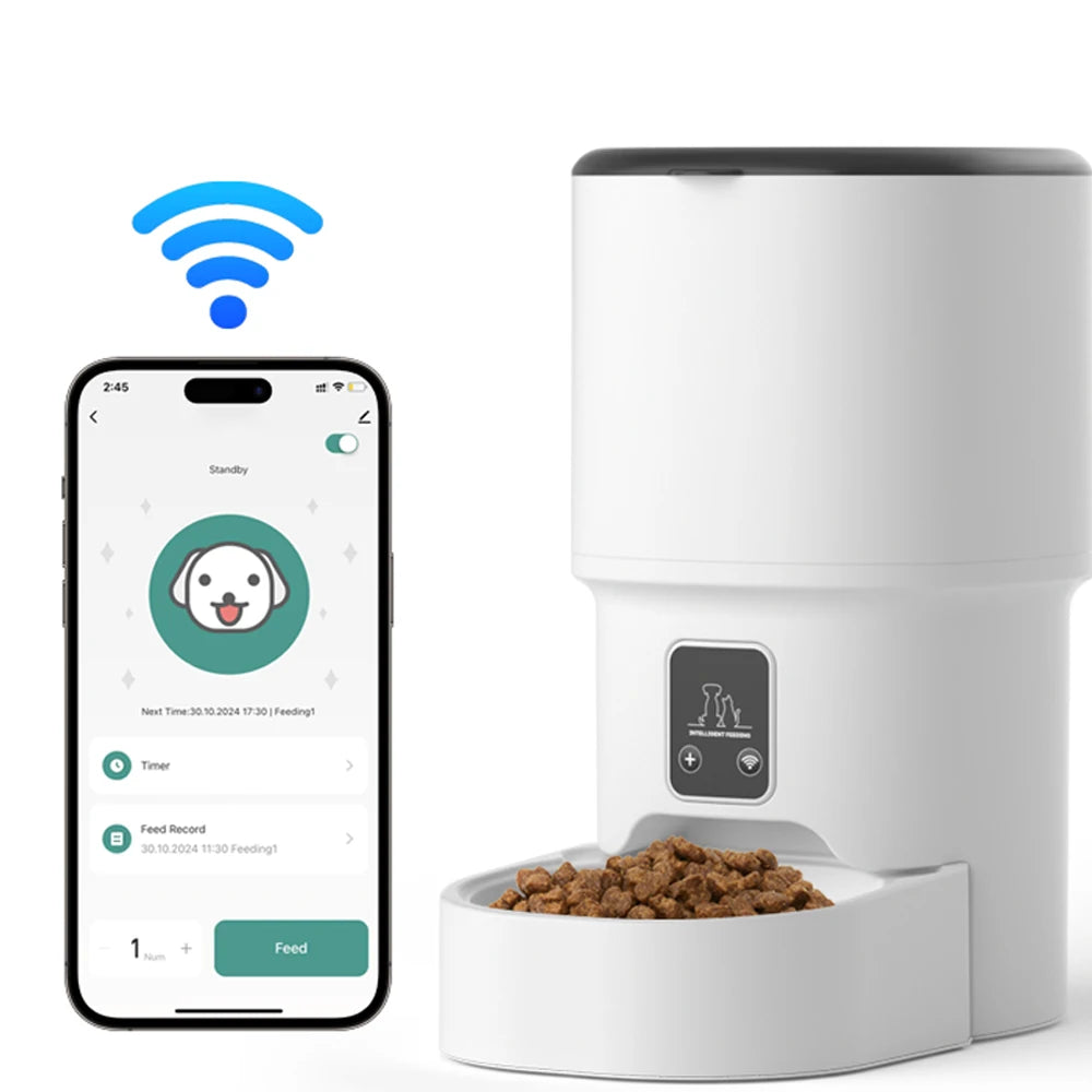 Automatic Cat Feeder Pet Smart WiFi Cat Food Kibble Dispenser Remote Control Auto Feeder For Cat Dog Dry Food Accessories