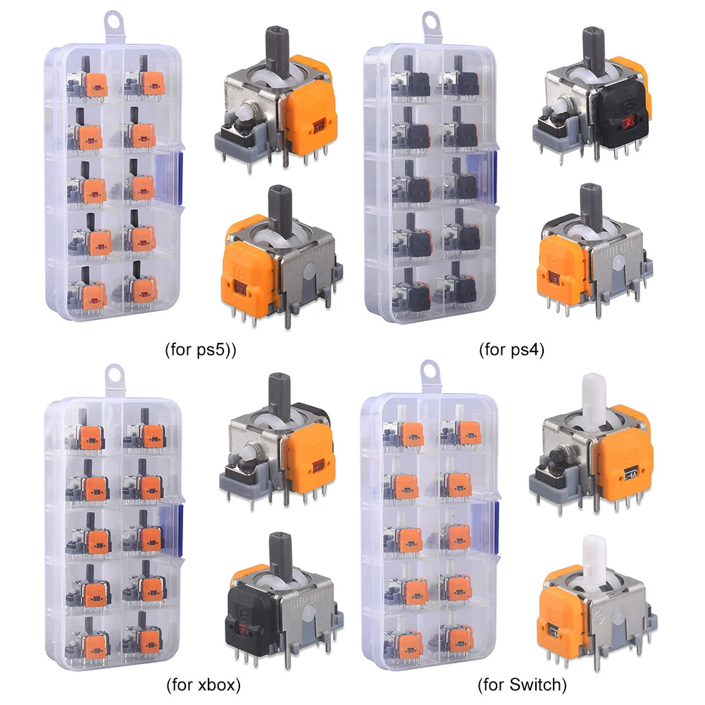 10/2PCS Hall Electromagnetic Joystick High Precision No Drifting Hall Effect Thumb Stick Joystick Rocker Module for PS4/PS5/Xbox