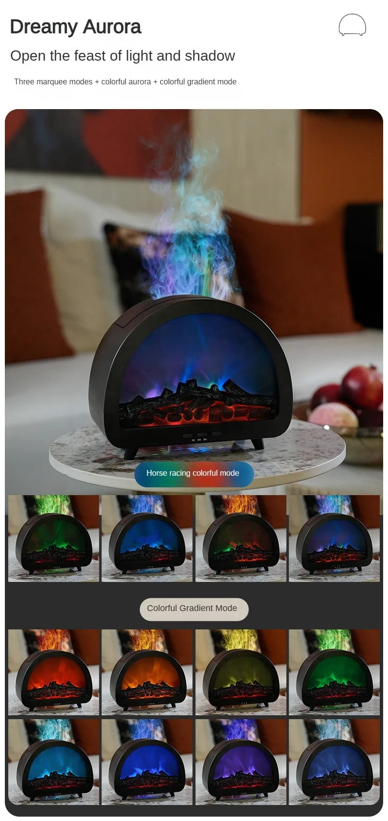 Aroma Essential Oil Diffuser Humidifier 200ML Ultrasonic Cool Mist 12-Color Changing Night Light with Remote for Home Use