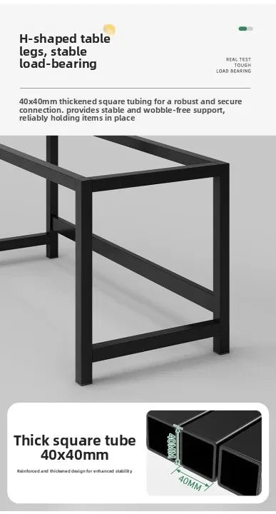 80/100/120/140/160cm Office Desk 15mm Wood Desktop Computer Table with Steel Frame Study Writing Desk for Home Office Workspace