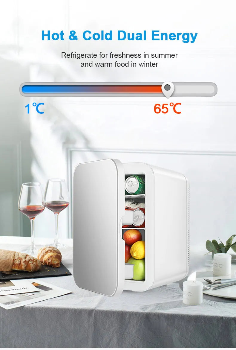 12V/220V Mini Fridge Refrigerator Beauty Cooler Warmer Refrigerators Constant Temperature Skincare Preservation for HOME CAR