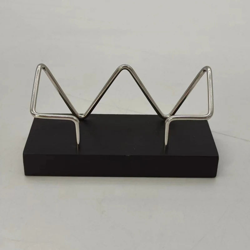 Desktop Business Card Holder, Solid Wood Display Stand for Office