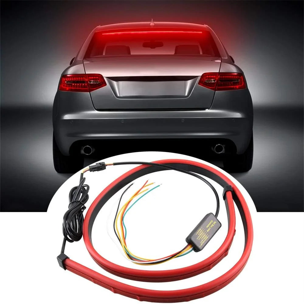 Car LED Brake LED Strip LightWaterproof Tailgate Strip Warning Strobe Emergency Flashing Driving Brake Turn Signal Lamp