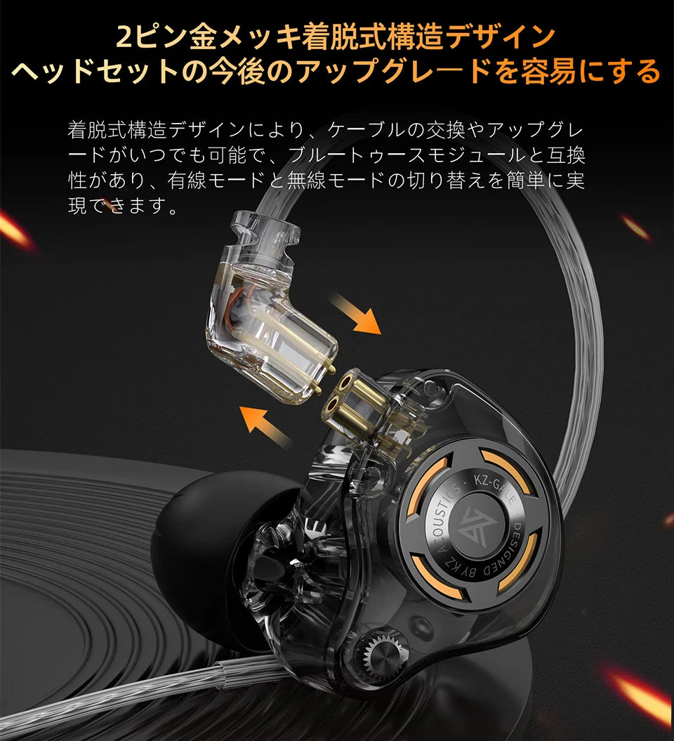 KZ Gale In-Ear Gaming Earphones E-sports Bass Metal Earbuds for Video Game Stage Live Sound Headphones
