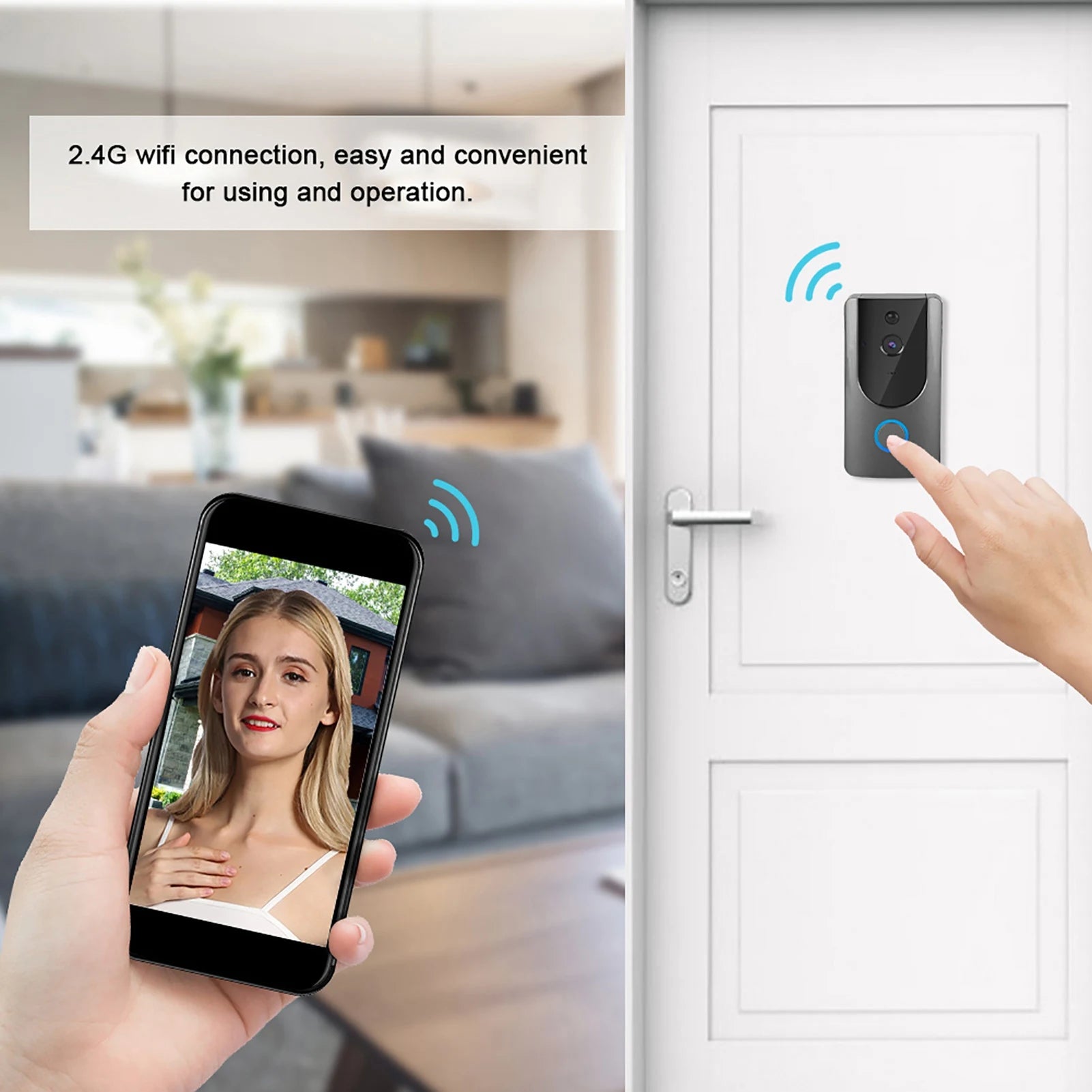 Door Phone System Wifi Video Doorbell Smart Wifi Video Intercom Wireless Infrared Doorbell Doorphone Access System Door Camera