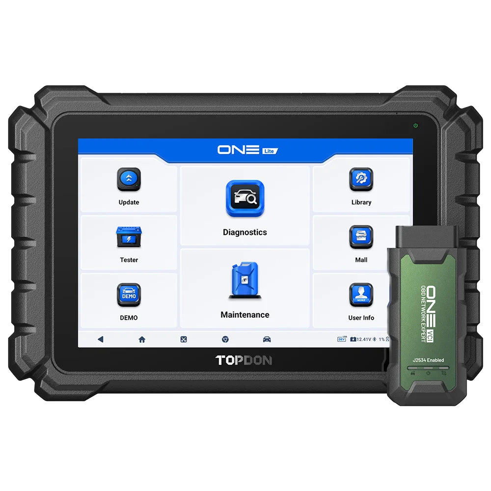 TOPDON One Lite 10.1inch OBD2 Car Scanner 10000mAh Battery Capacity Battery Tester OE All System Diagnostic Tool ECU Coding