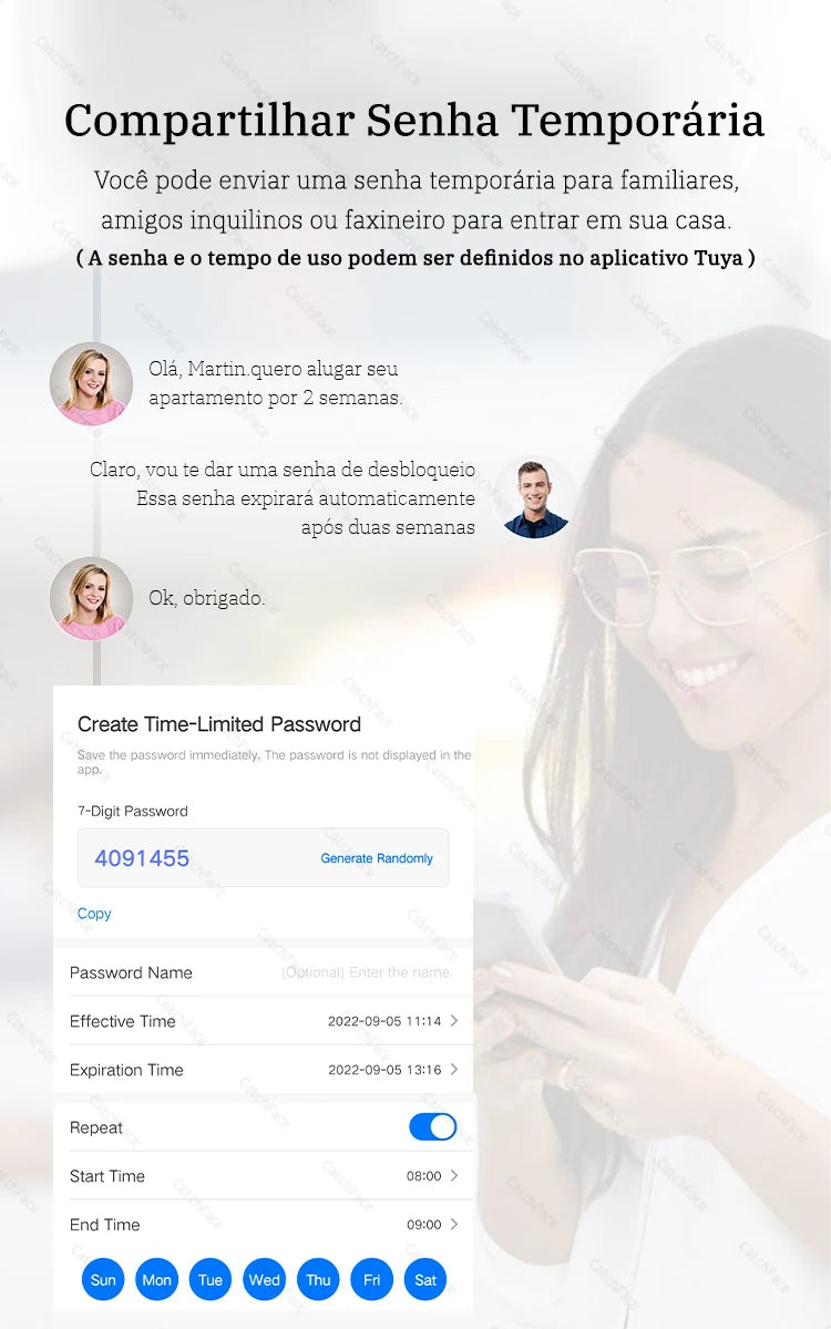 Brazil Tuya Smart Door Lock Portuguese Voice Digital Electronic Lock WIFI APP Fingerprint Password RFID Unlock For Home