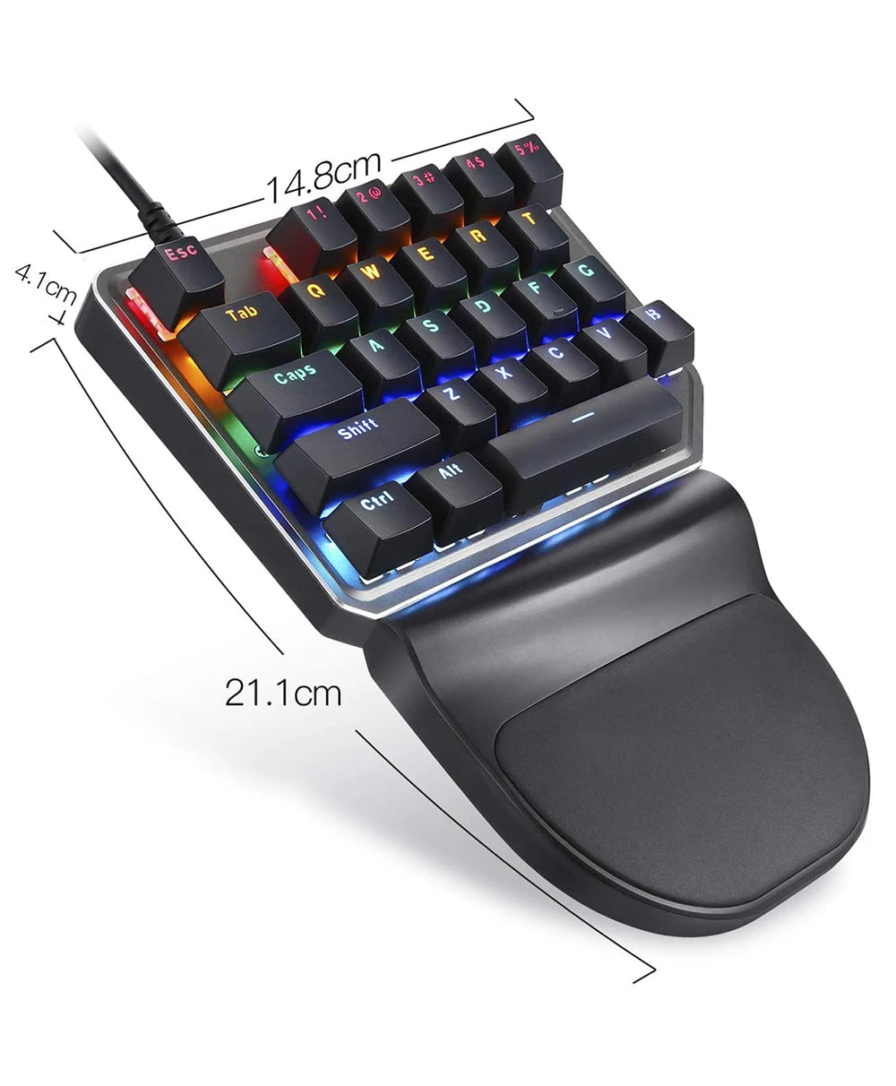 Motospeed K27 Gaming Mechanical Keyboard 27 Keys Wired LED Backlight Single Handed Numpad Computer Keypad Red Switch For Laptop
