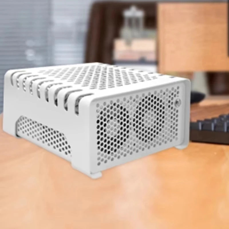 Computer Case Desktop ITX Small Case HTPC Horizontal Case White