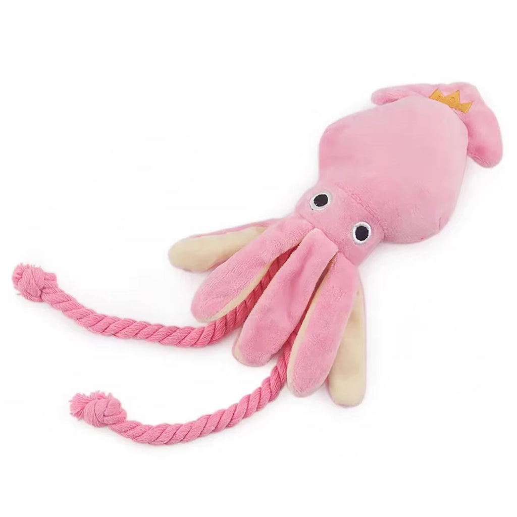Pet Plush Toy for Small Large Dogs Cats Molar Training Squeaky Toys Octopus Shape Interactive Cotton Rope Toy Dog Accessories