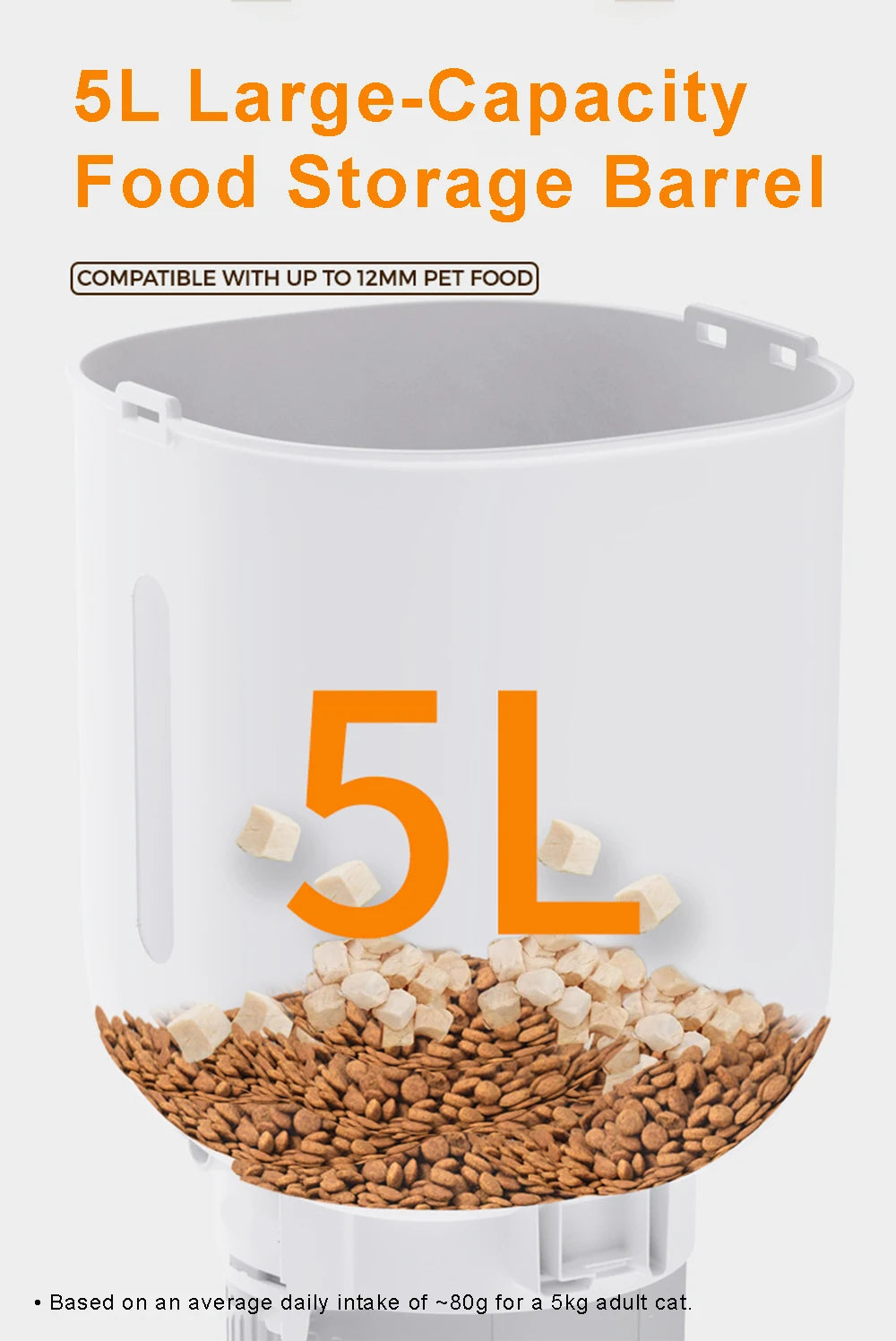 5L Pet Intelligent Feeder WiFi Automatic Cat Feeders for 2 Cats Cat Food Dispenser with APP Control Double Stainless Steel Bowls