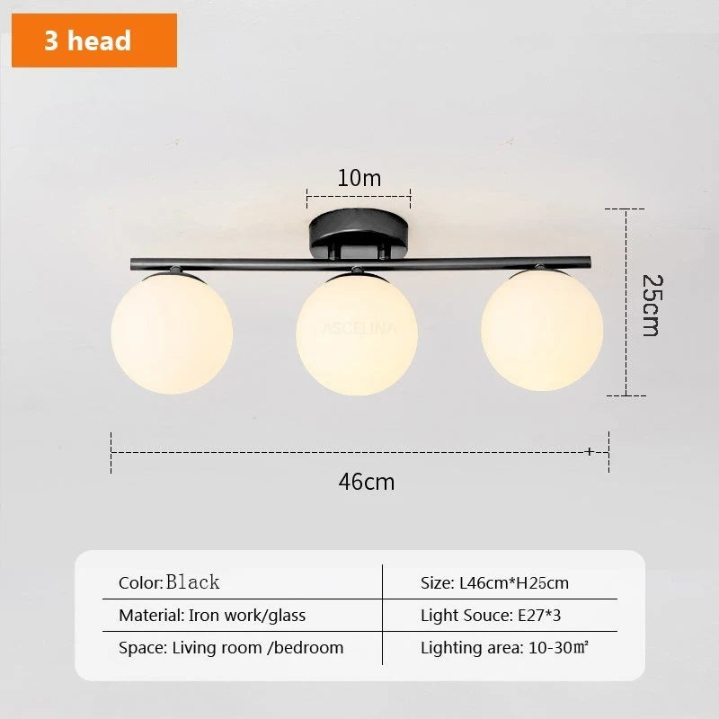 LED G9/E27 Wall Lamp Milky White Glass Ceiling Light Gold and Black Corridor and Passageway Light Minimalist Modern LED Lighting