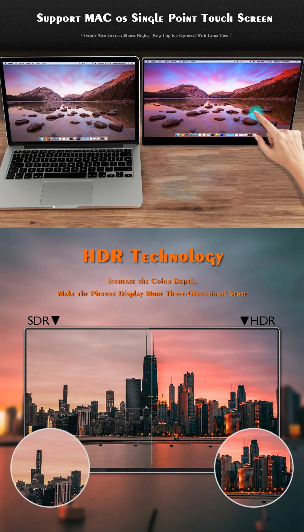 SIBOLAN 15.6" 4K OLED Portable Monitor UHD Matte Metal External Screen with 100% sRGB USB C HDMI for Phone,Laptop,Mini PC,PS4/5