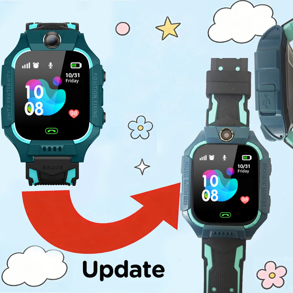 New Smart Watch Kids Position SOS Tracker Call Phone Voice Chat Photo Children Smartwatch Camera Boys Girls Gifts