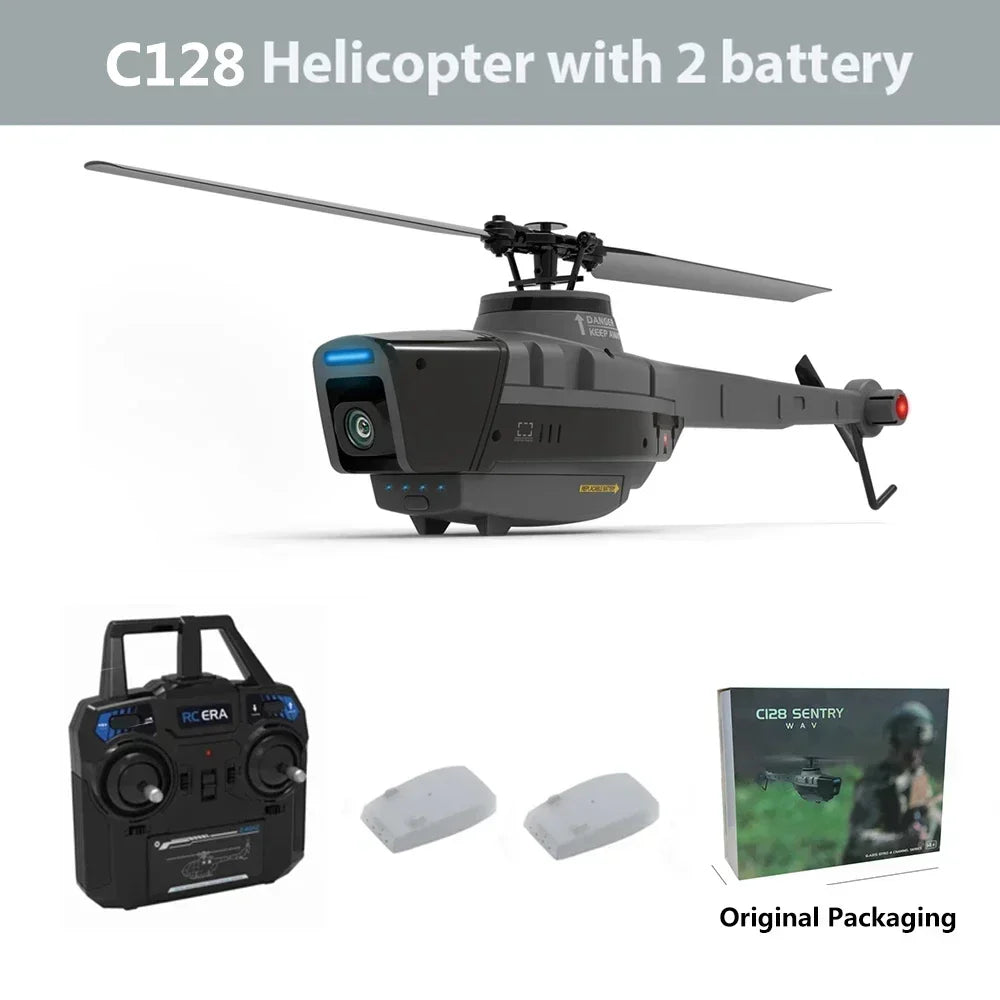 Black Hornet C128 RC Helicopter 4 Propellers 1080P Camera 6 Axis Electronic Gyroscope Air Pressure for Height Vs C186 RC Drone