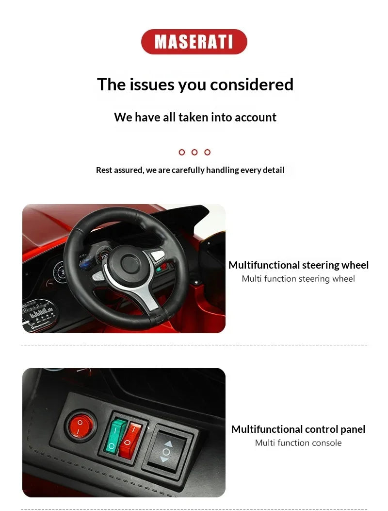 12V Big Battery 4 Drive Load 50KG New Children's Electric Vehicle Remote Control Charging Baby Toy Car Seatable Carriage