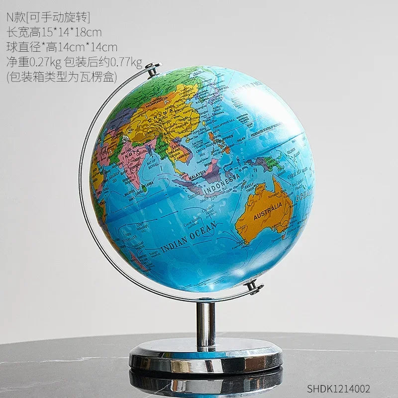 Globe Model for Decoration, Modern Office Desk Decor with Bookcase Study Bar  Living Room  Desktop Layout Display