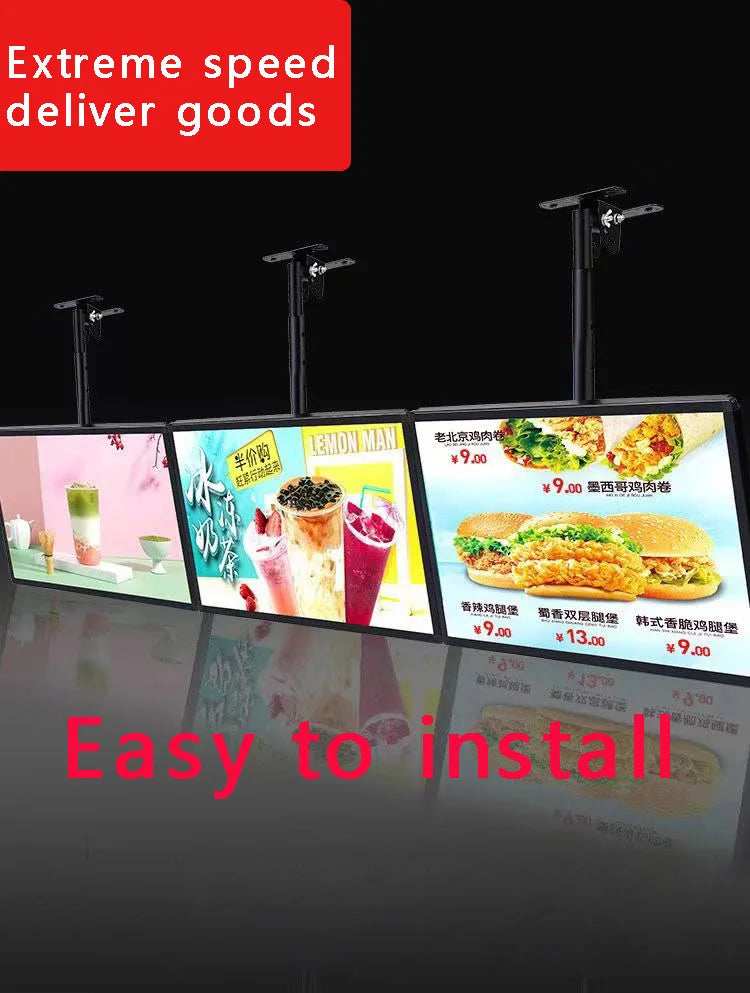Ultra thin advertising board lightbox wall mounted milk tea shop ordering menu customization price list LED hanging
