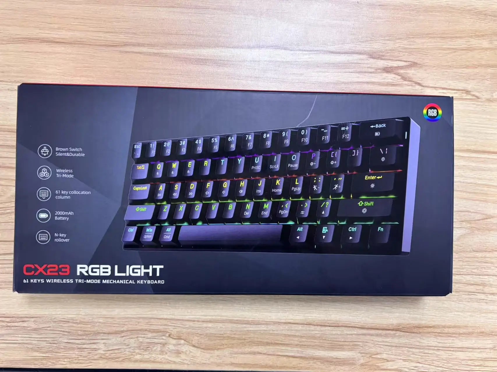 Wired Mechanical Keyboard Green Axis 68 Keys Hot-Swappable Side-Engraved Gradient E-Sports Gaming Keyboard