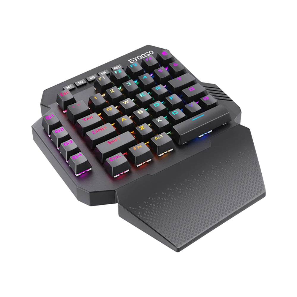 Mini One-Handed Gaming Mechanical Keyboard RGB Backlit 39 Keys 2.4G Wireless Keyboard Wrist Game Keypad for PS4,Laptop,PC Gamer