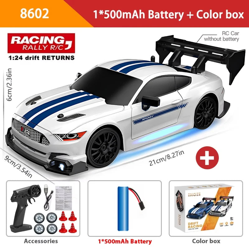 4WD Remote Control Car RC Drift 1:24 20KM/H High Speed Vehicle with LED Lights Racing Sport Toy for Adults Boys Girls Kids Gifts