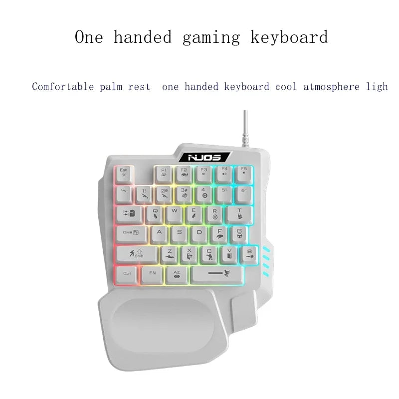 35 Keys Wired Gaming Mechanical Keyboard Desktop Pc Portable Usb Single Hand Keyboard Ultra-slim One Handedly Keyboard