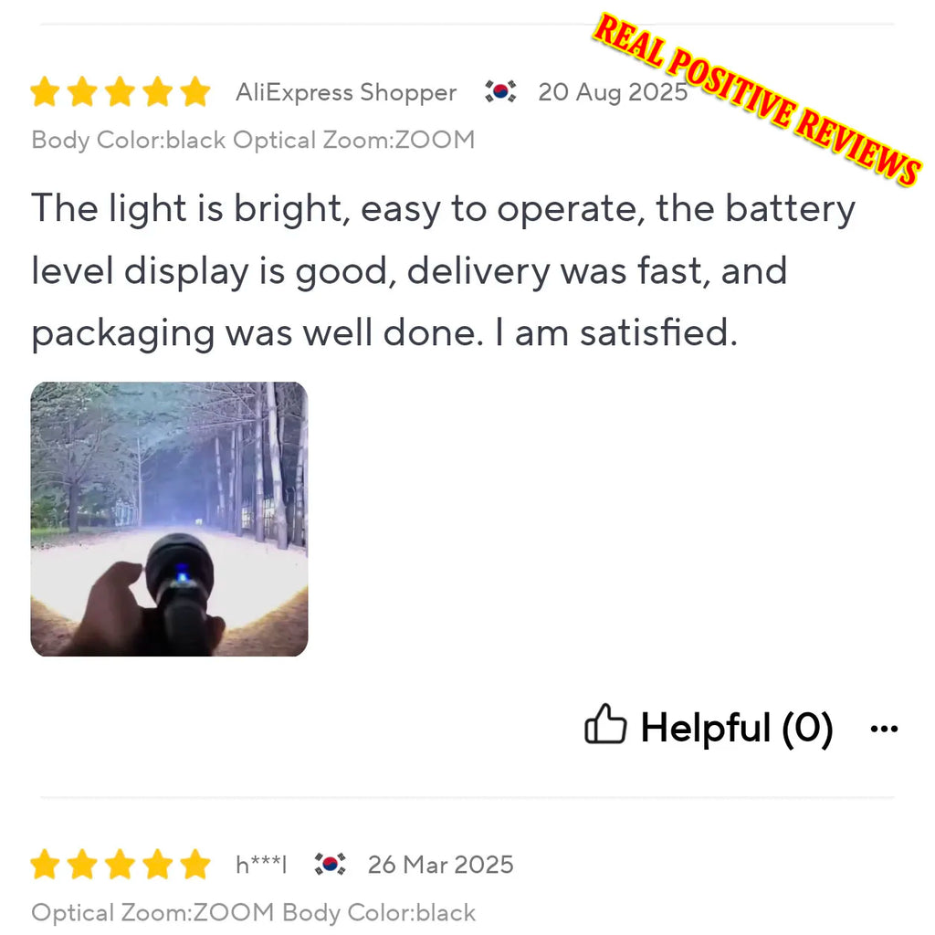 Most Powerful Long Shot LED Flashlight Zoomable Camping Torch Built-in 26650 Battery High Power Tactical Lantern for Outdoors