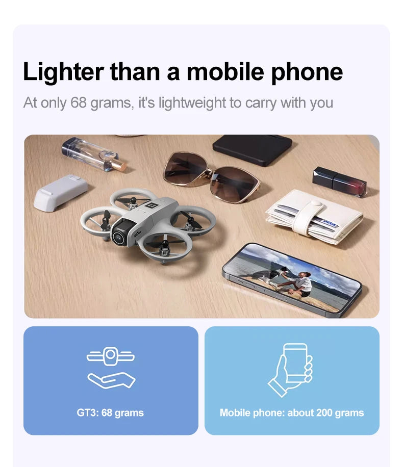 NEW Drone GT3 8K 4K Professional HD 180° ESC Dual Cameras Mini WIFI Dron Obstacle Avoidance FPV Foldable RC Quadcopter Toys UAV
