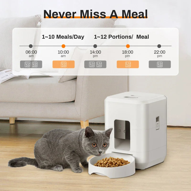 2L Automatic Pet Feeder Wifi Smart Cat Dog Food Dispenser App Controlled Slow and Quantitative Feeding for Pets Cat Accessories