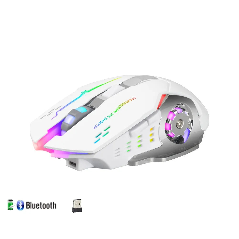 Wireless Computer Gaming Mouse, Mice With LED Backlit, Ergonomic Gamer Mouse With 6 Silent Buttons, 3 Adjustable DPI for PC