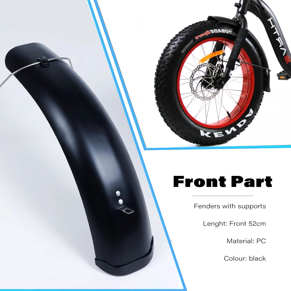 Fat Tire Mountain Bike Mudguard Snow Bicycle Full Coverage Front and Rear Fender Set for Fat Tire Bike E-Bike (20/26x4.0 INCH)