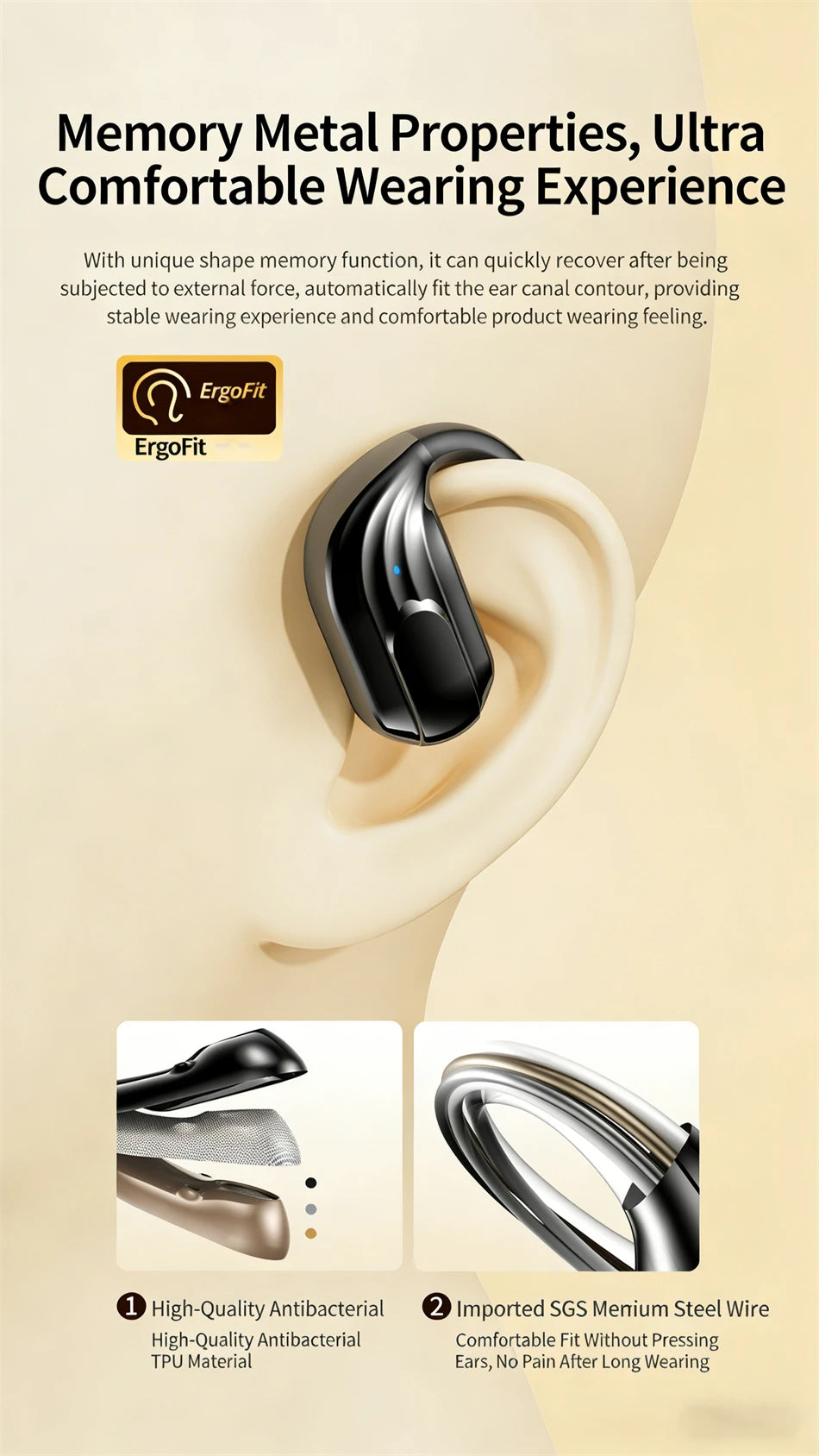 2026New Gaming Earphones Bluetooth 5.3 Sport Headset Dual Mode HD Call Noise Reduction Earbuds with Mic Music Earphones