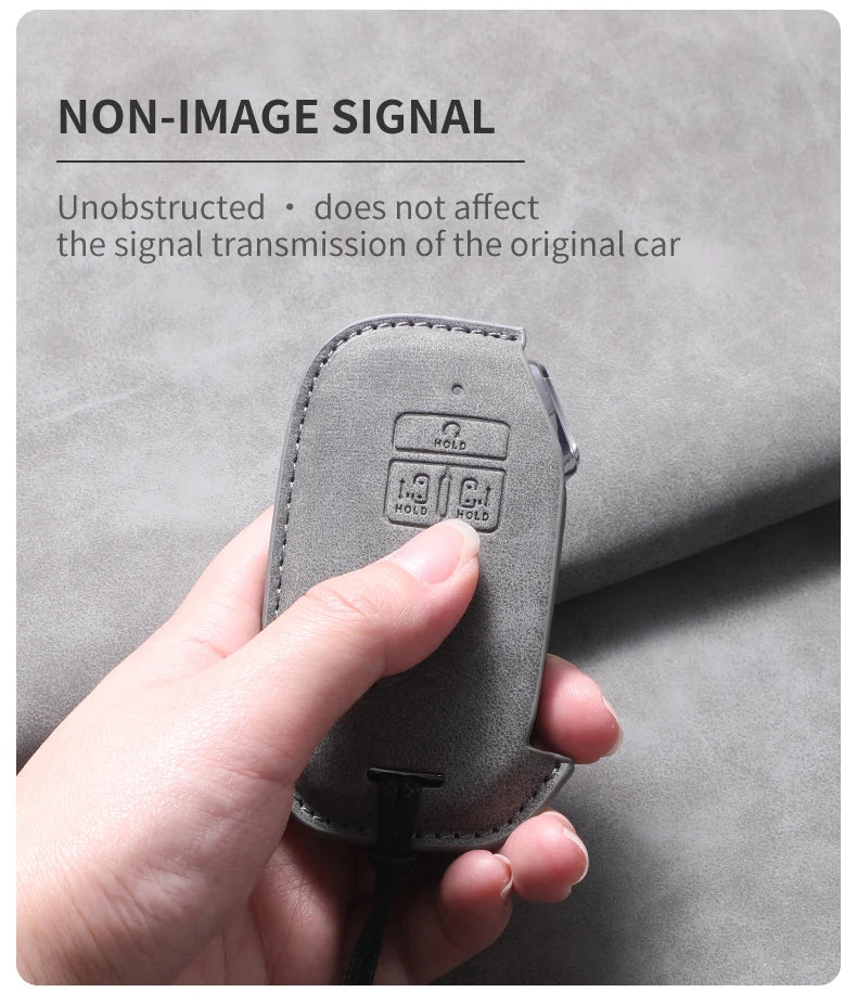 7 Bottons Leather Car Key Case Fob Cover For Kia Carnival K7 2021 2022 Car Remote Key Case Cover Shell Fob Keychian Accessories