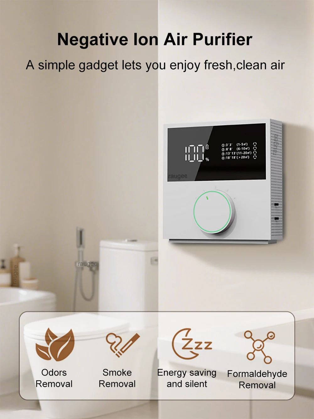 Air Purifier Portable Air Purifier for Home Negative Ion Generator Ionic Air Freshener Ozone Generator for Bedroom Toilet