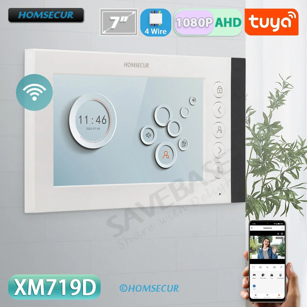 Tuya Smart WIFI Indoor Monitor 7"/10" LCD Screen for 4 Wire HD 1080P Hands Free Video Door Phone Intercom Doorbell Home Security