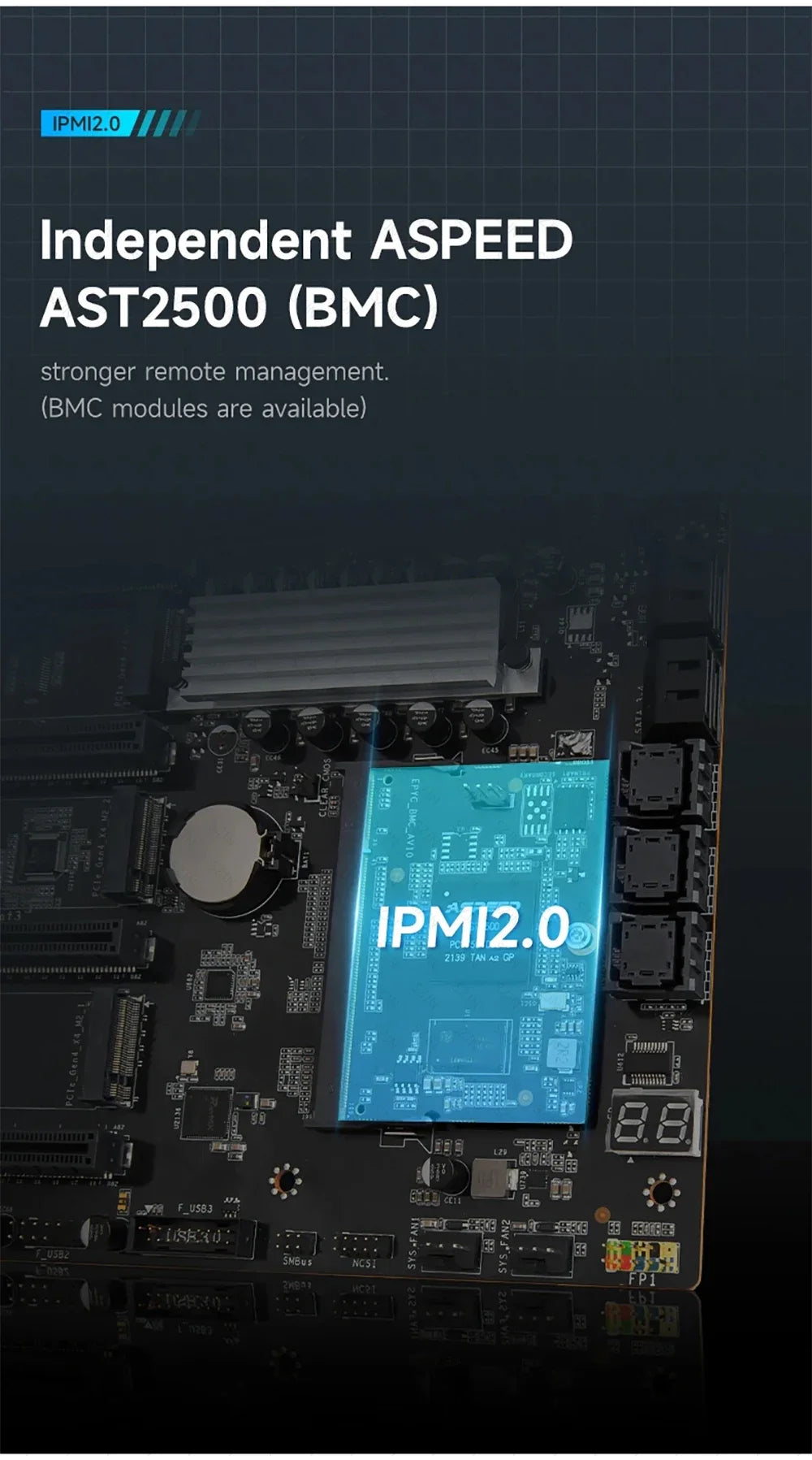 HUANANZHI H12D-8D Motherboard Set EPYC Server Kit with IPMI AMD EPYC 7002 7003 Series CPU 8 Channel Memory Dual 2.5G Network