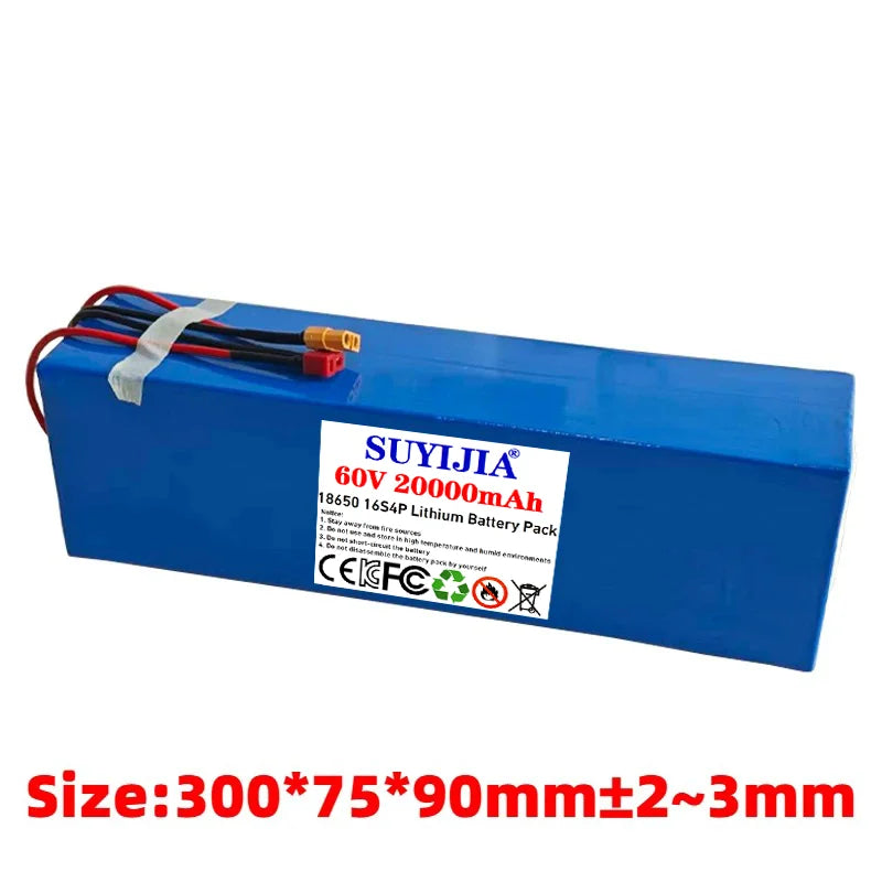 Air fast transportation 60V New Full Capacity Power 18650 Lithium Battery 20ah Lithium Battery Pack 16S4P Suitable for 250-2000W