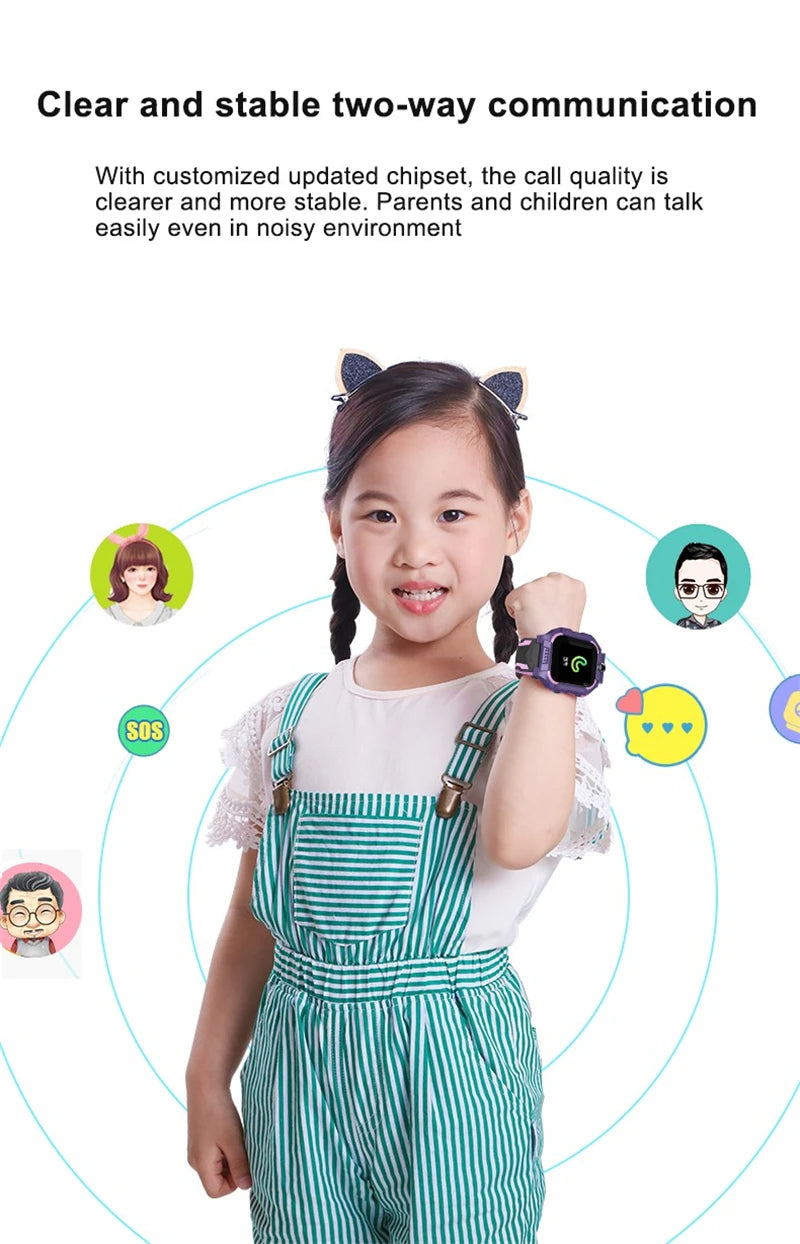 New Smart Watch Kids Position SOS Tracker Call Phone Voice Chat Photo Children Smartwatch Camera Boys Girls Gifts