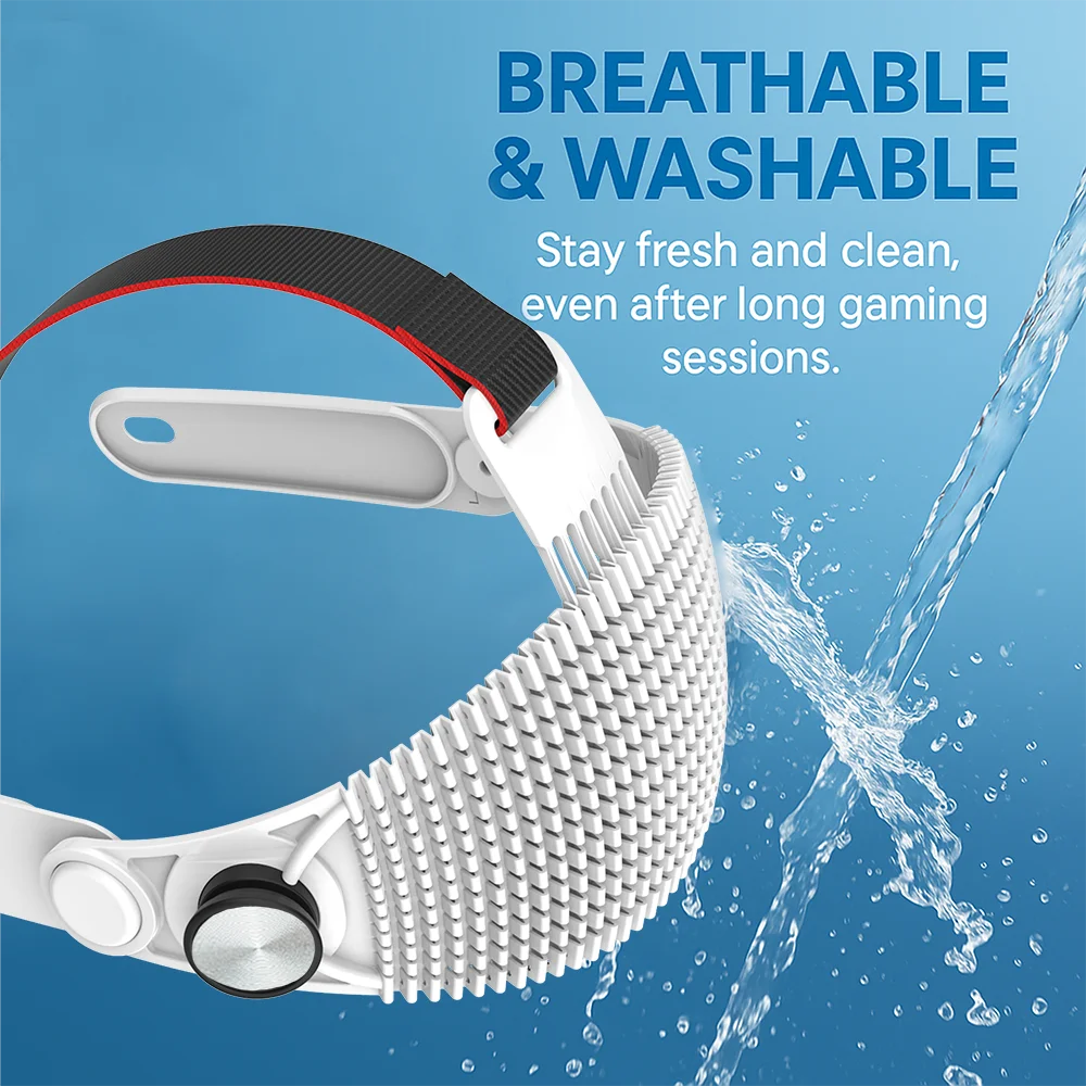 VR Meta Quest3 and Quest3S Headbands Adjustable Size Comfortable Breathable Soft Rubber Headband Accessories